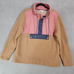 L.L. Bean Pink and Tan Colorblock Sweatshirt